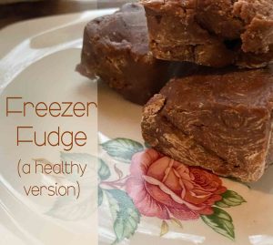healthy fudge on vintage plate