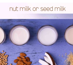 several types of nut or seed milk