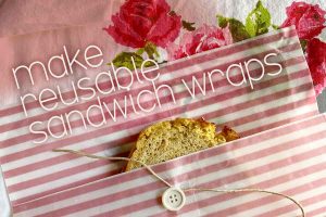 partially wrapped sourdough bread with rose fabric
