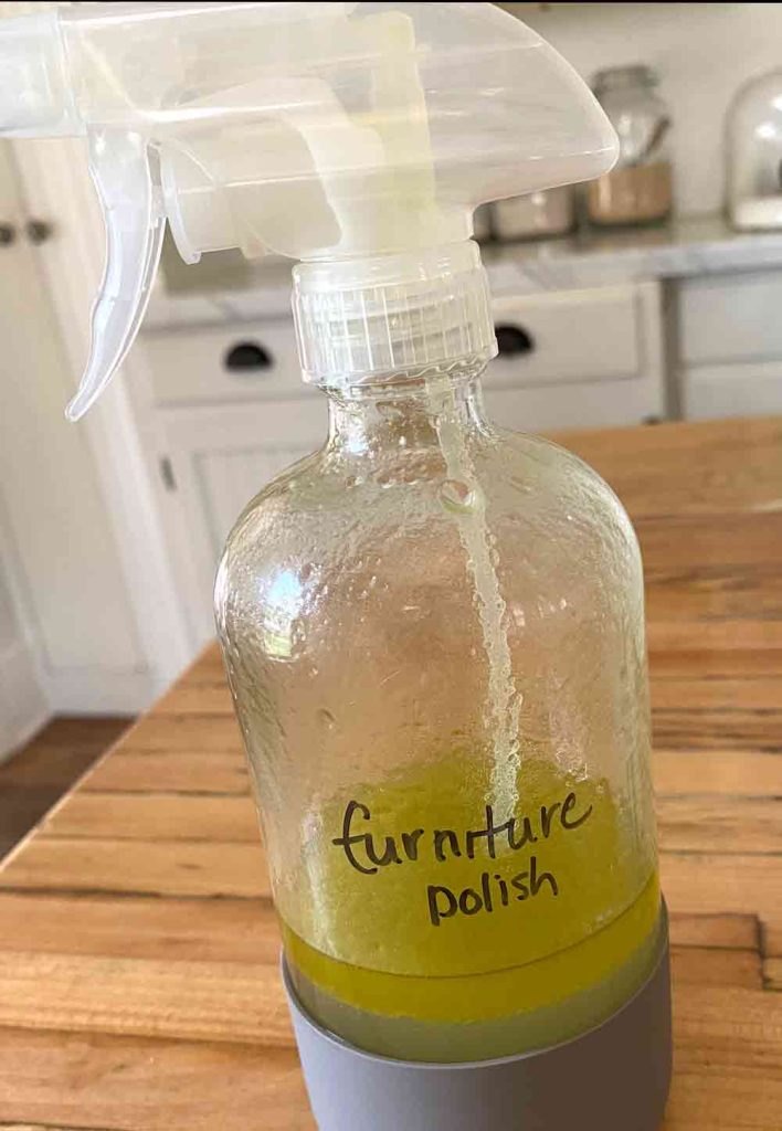 homemade polish in a glass bottle