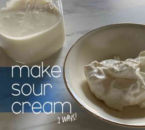 bowl of sour cream and cream 